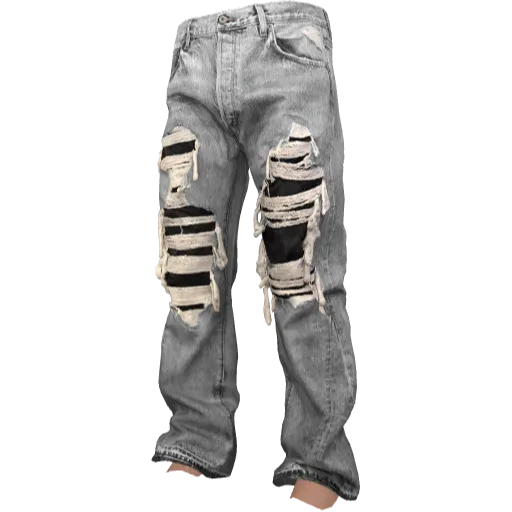 Серые рваные джинсы