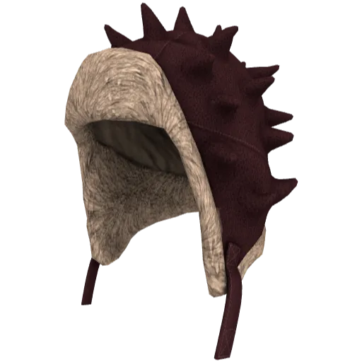 Бордовая шапка с шипами