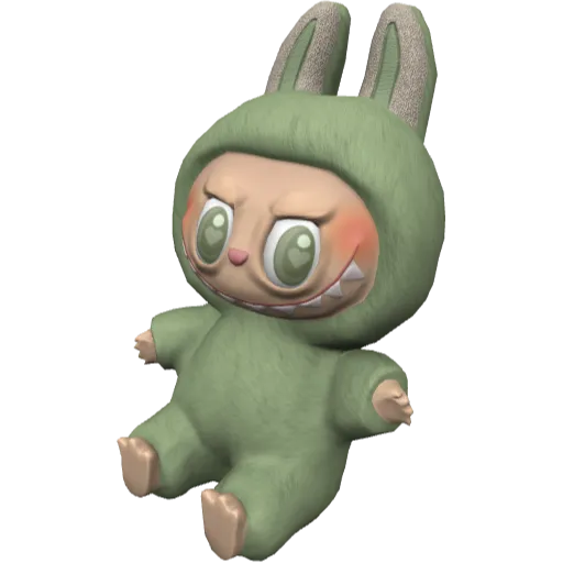 Зеленая Лабубу на плечо