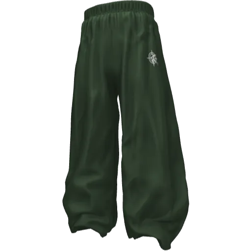 Зеленые широкие спортивные штаны