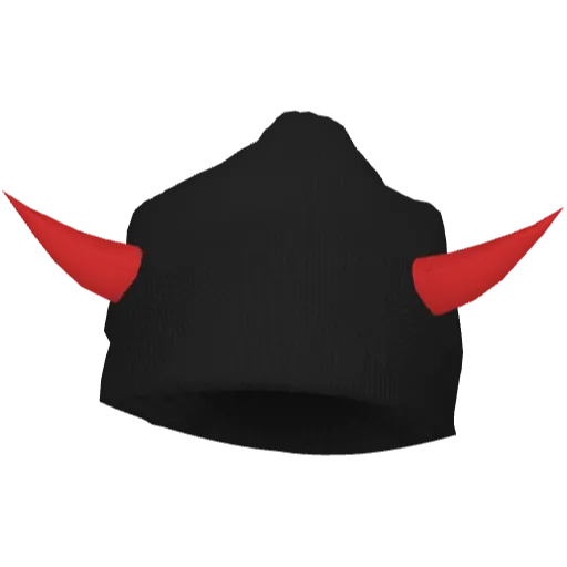 Черная шапка с красными рожками