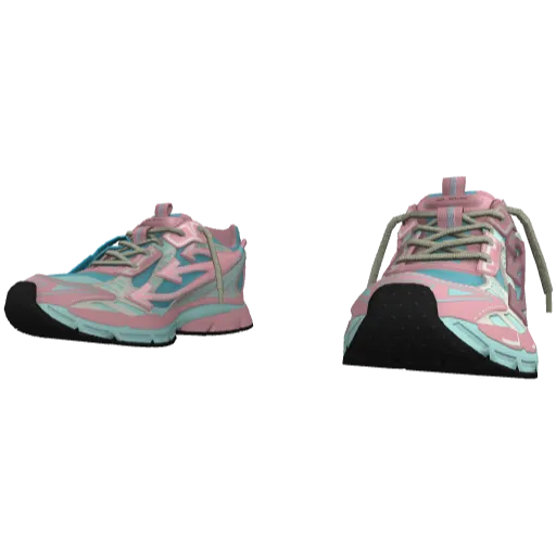 Розово-голубые кроссовки Ott-White