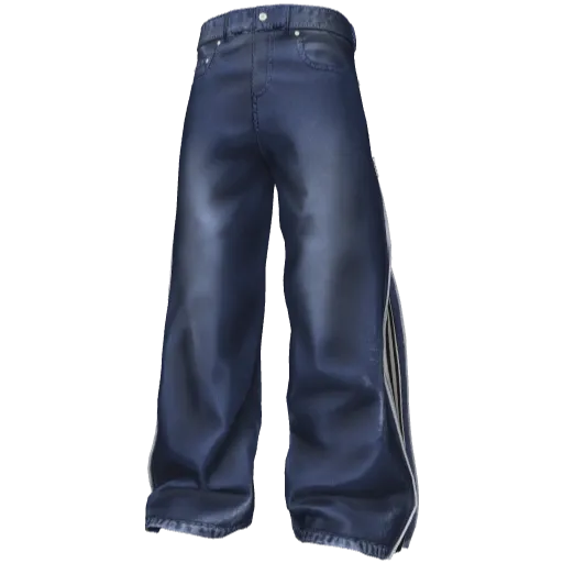 Синие джинсы Balemciaga с лампасами