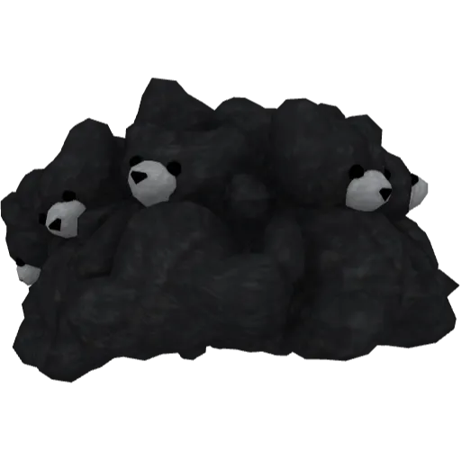 Черная меховая шапка с мишками