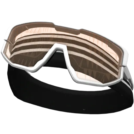 Чёрная в белую полоску повязка с бело-оранжевыми очками