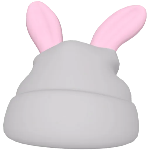 Белая с розовым меховая шапка с ушами