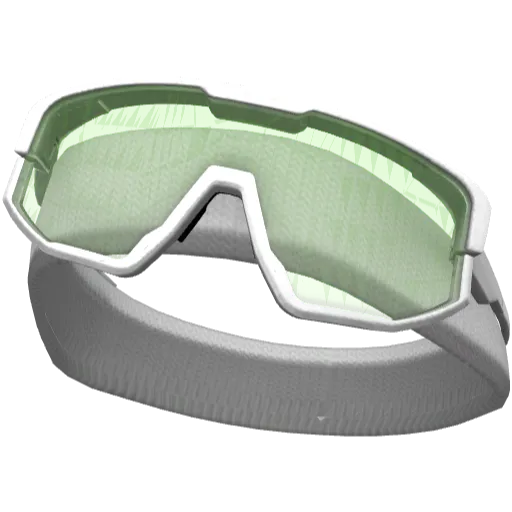 Белая повязка с зелено-белыми очками