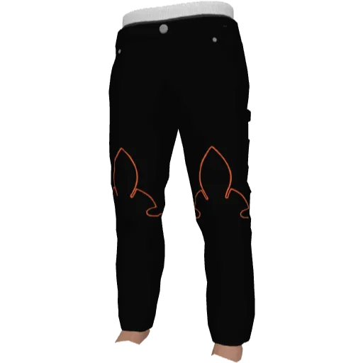 Черные с оранжевым кожаные штаны Chrome Eyes