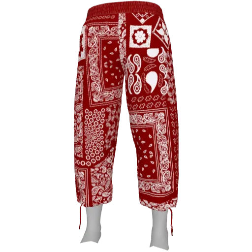 Красные штаны с узорами