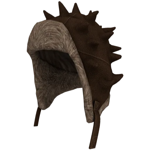 Коричневая шапка с шипами