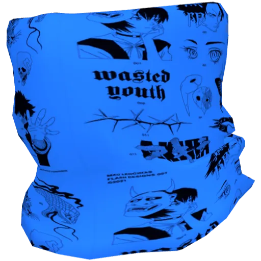 Синий высокий шарф