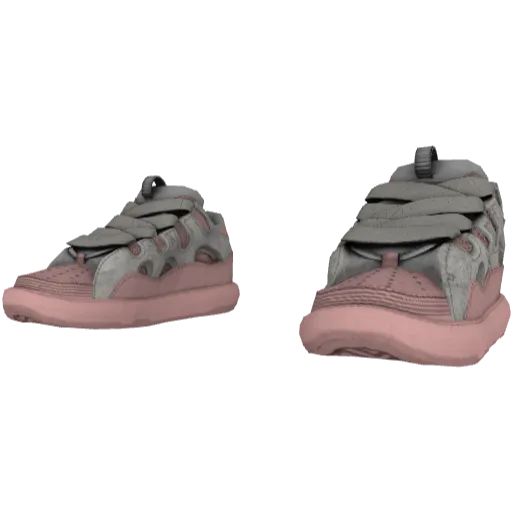 Серо-розовые дутые кеды