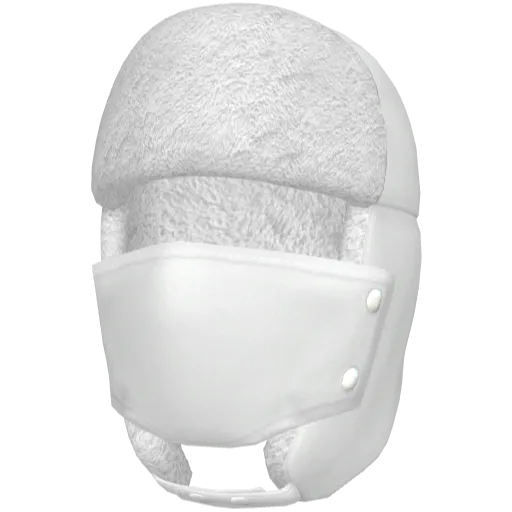 Белая маска-ушанка