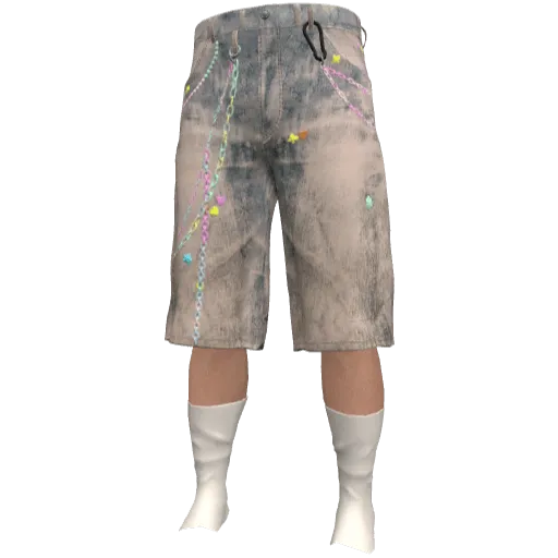 Серо-бежевые джинсовые шорты с носками