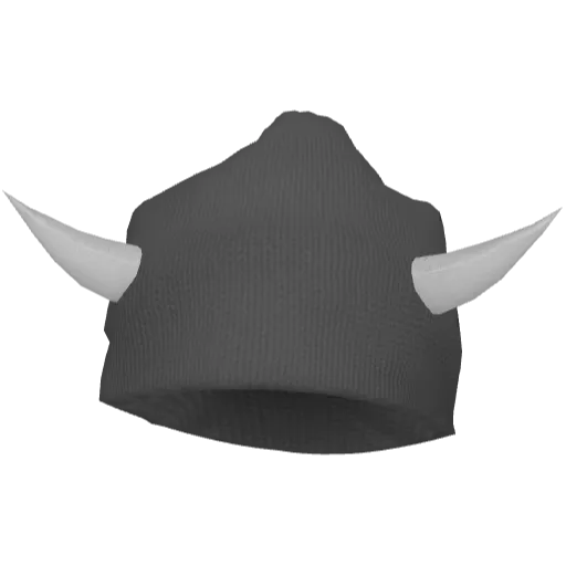 Серая шапка с белыми рожками