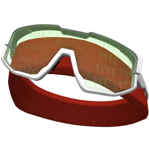 Красная повязка с бело-зелеными очками