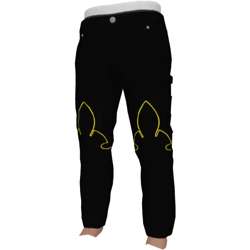 Черные с желтым кожаные штаны Chrome Eyes