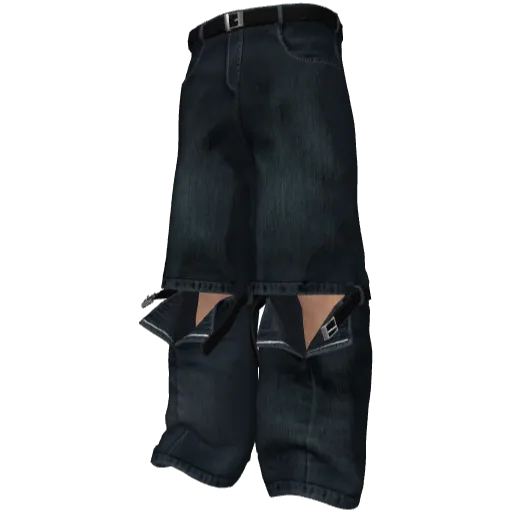 Темно-синие джинсы с прорезом