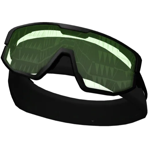 Чёрная повязка с черно-зелеными очками