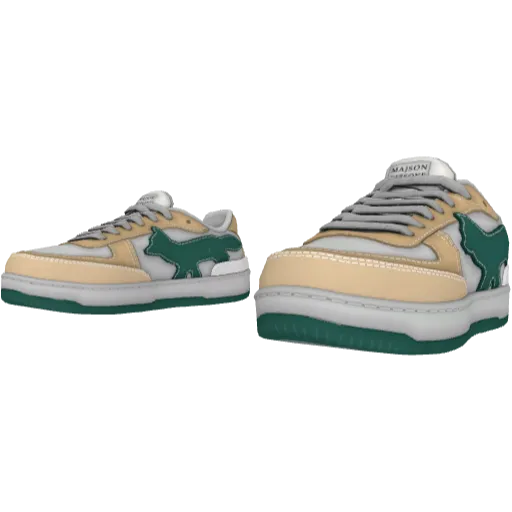 Зелено-бежевые кеды Majson