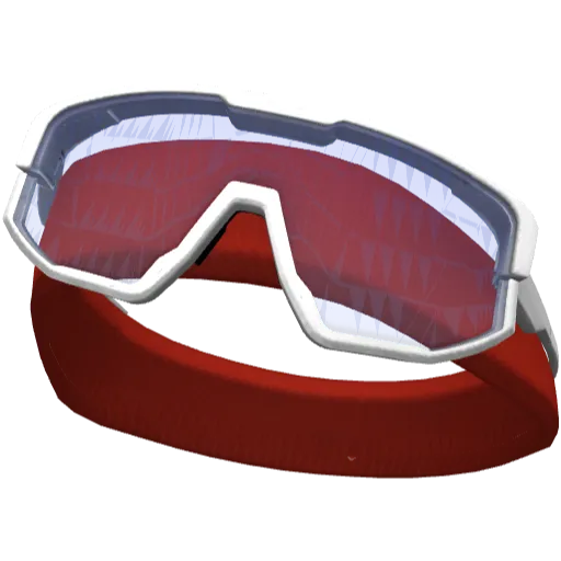 Красная повязка с бело-синими очками