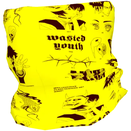 Желтый высокий шарф