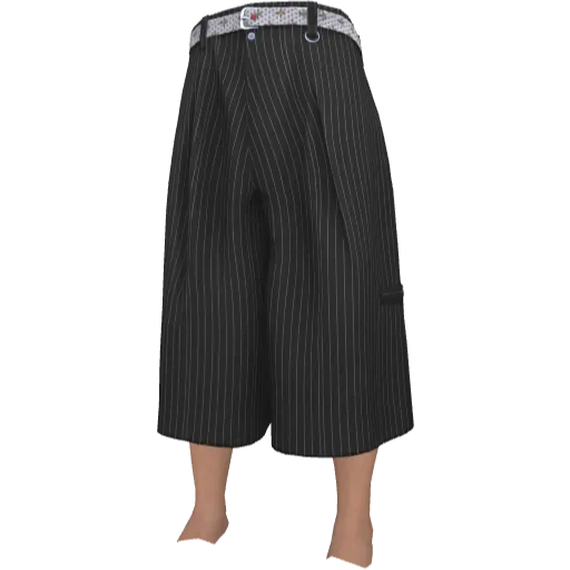 Черные в полоску шорты с ремнем