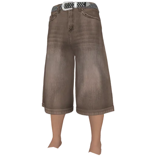 Коричневые джинсовые шорты с ремнем