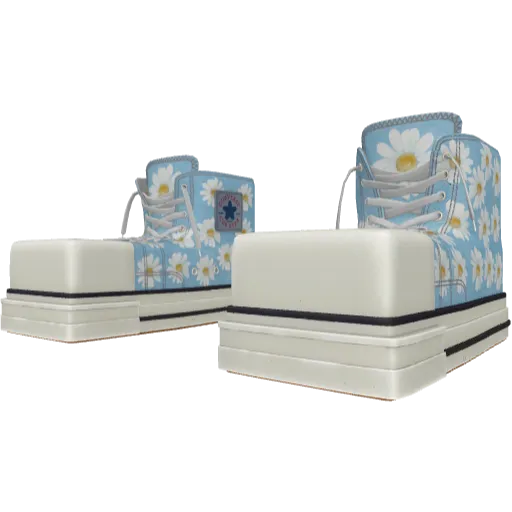 Голубые с принтом цветов кеды CONVEVSE Cubversion