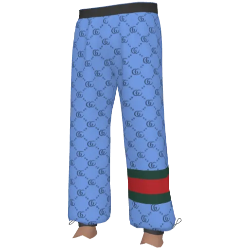Голубые спортивные штаны с паттерном Guchi