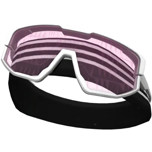 Чёрная в белую полоску повязка с бело-розовыми очками