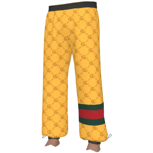 Желтые спортивные штаны с паттерном Guchi