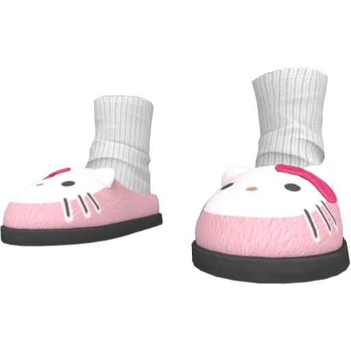 Розовые тапочки в виде кота