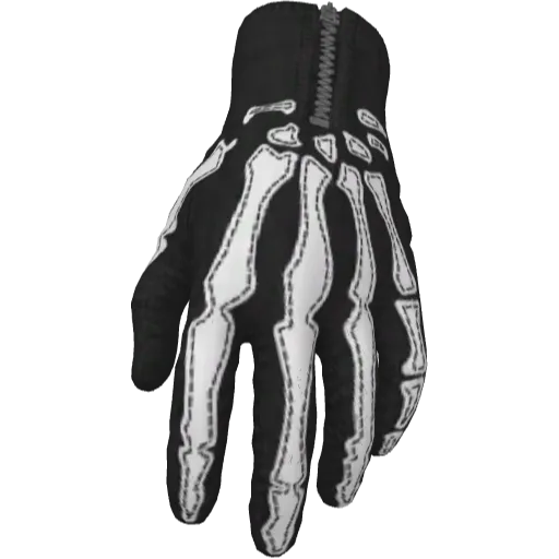Чёрные перчатки с костями