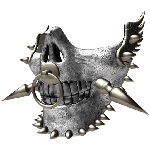 Серебряная маска с шипами и зубами