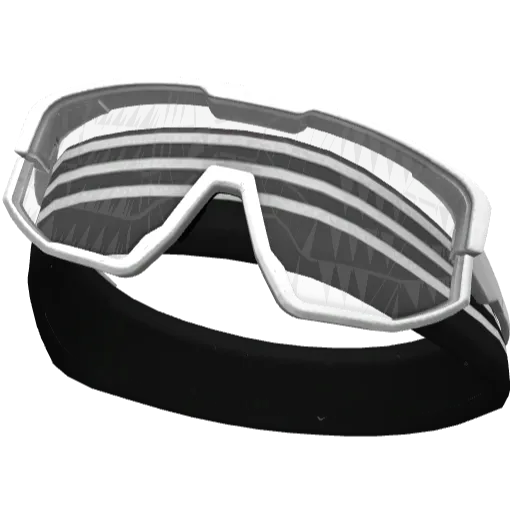 Чёрная в белую полоску повязка с белыми очками