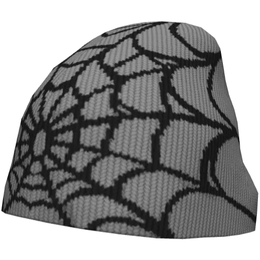 Белая шапка с черной паутиной на глаза