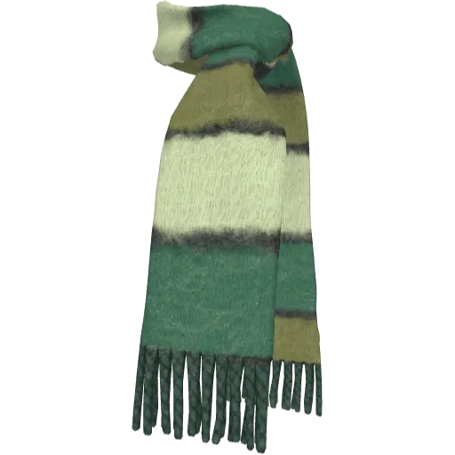 Зеленый полосатый шарф