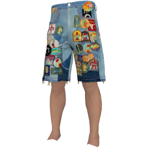 Голубые джинсы с патчами