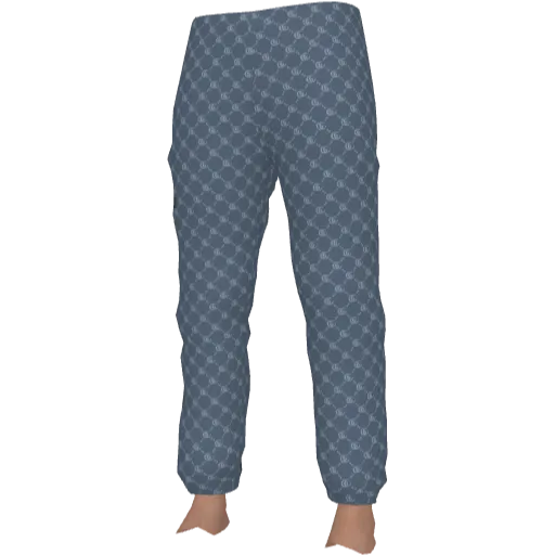 Светло-голубые штаны с паттерном Guchi