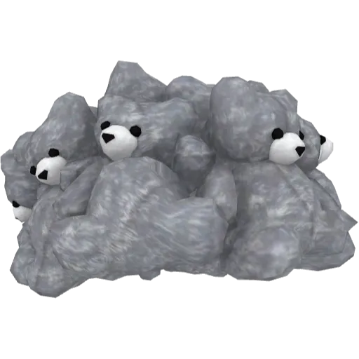 Серая меховая шапка с мишками