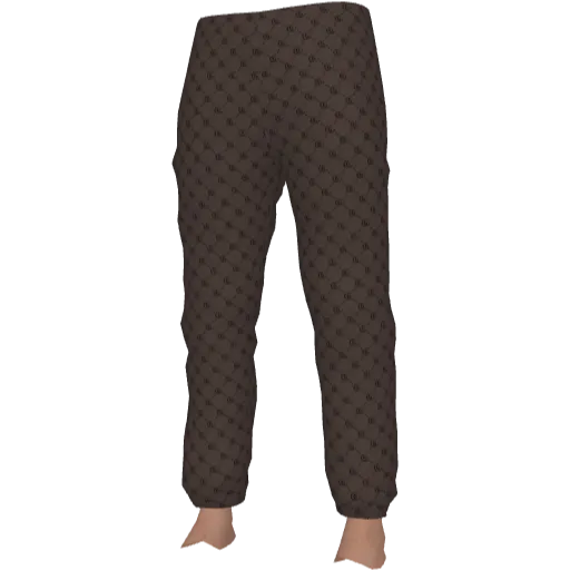 Коричневые штаны с паттерном Guchi