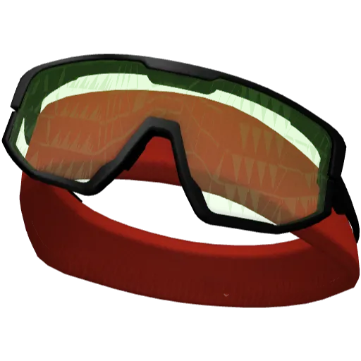 Красная повязка с черно-зелеными очками