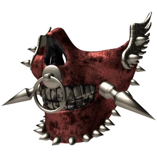 Красная маска с шипами и зубами