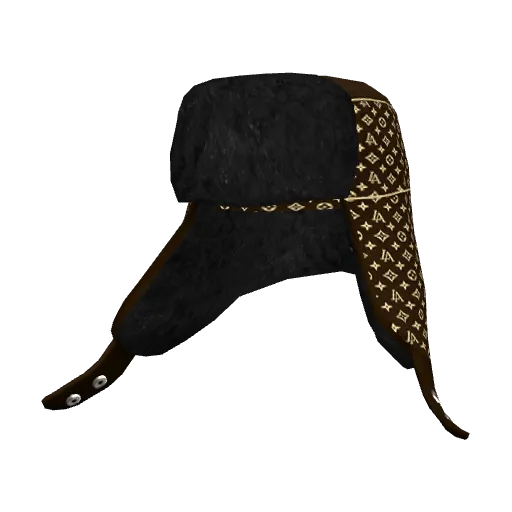 Коричневая шапка-ушанка с золотым паттерном Los Angels