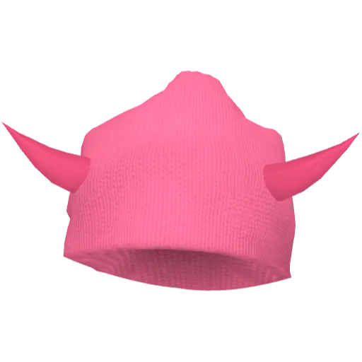 Розовая шапка с рожками