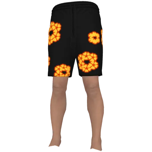 Черно-желтые шорты Denim Tears