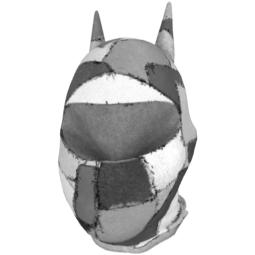 Белая джинсовая маска с рожками