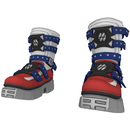 Красно-синие высокие ботинки New Rock