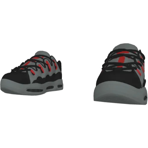 Серо-красные дутые кеды D3